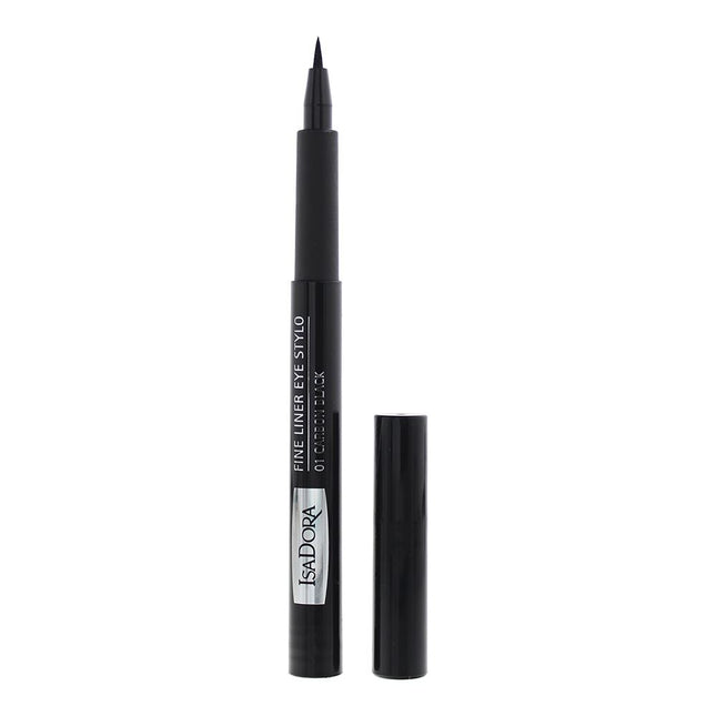 IsaDora Fine Liner Retractable – Gel Pencil Eyeliner for Women, 01, Carbon Black, 1.1 ml