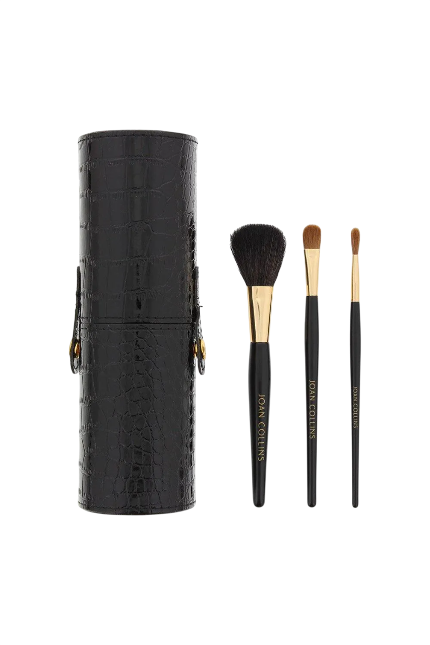 Joan Collins Good To Go Brush Caddy for Women, Blush Brush, 3 pcs