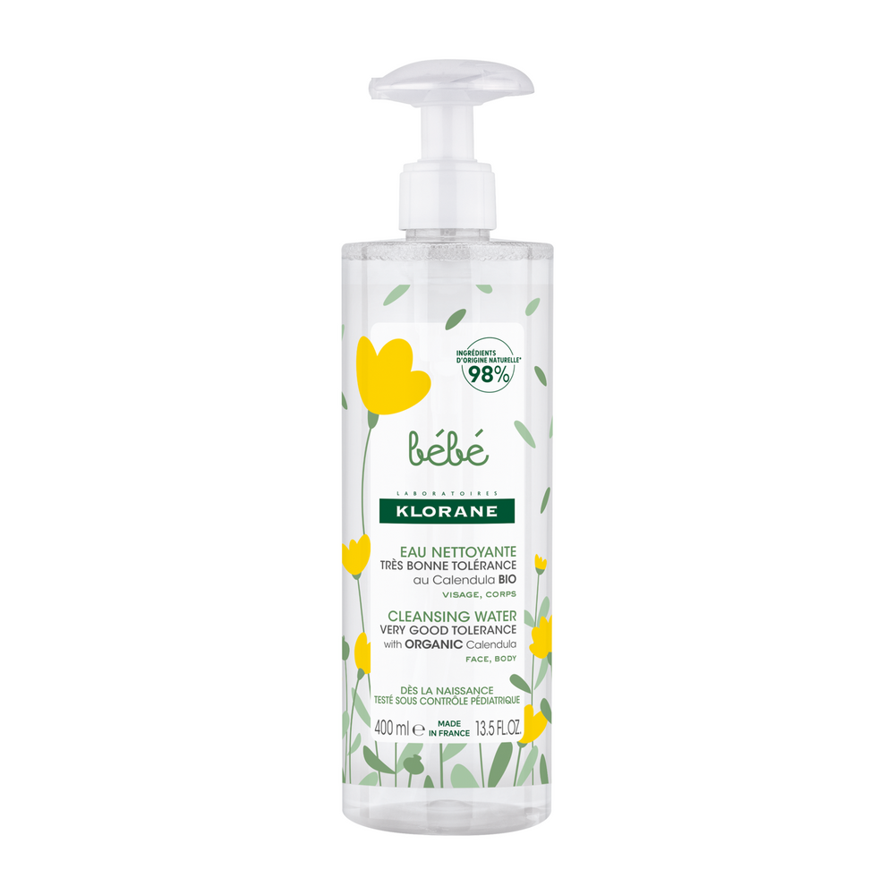 Klorane Baby Gentle Cleansing – Cleansing Water for Children, For Face & Body, 400 ml