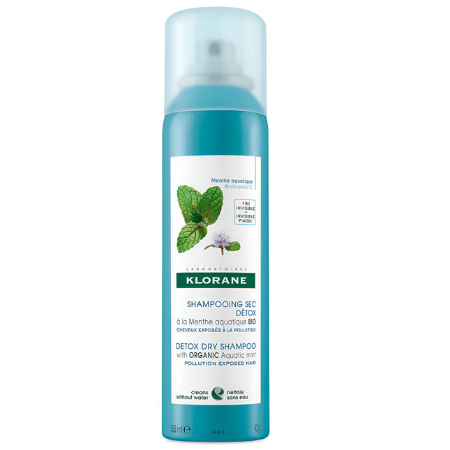 Klorane Detox Mint – Hair Dry Shampoo for Women, Clarifies, 150 ml