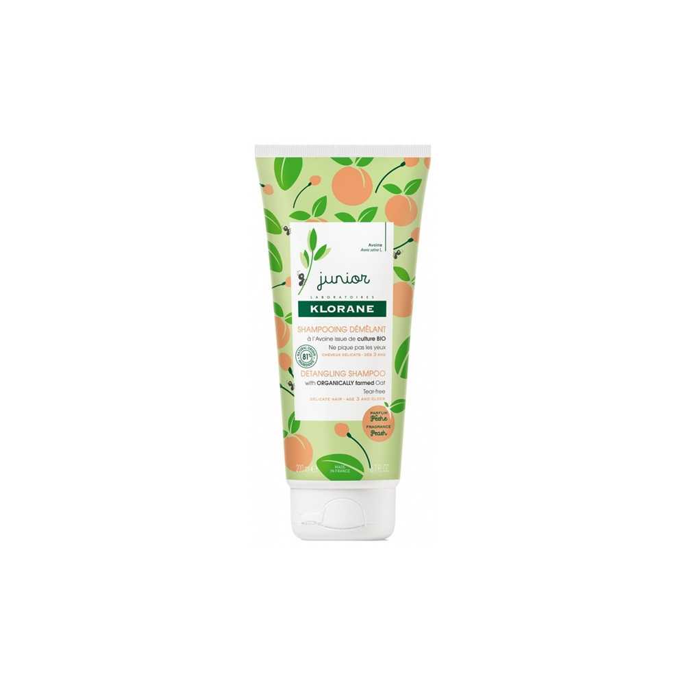 Klorane Junior Peach – Hair Shampoo for Children, Detangling, 200 ml