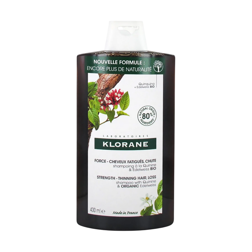 Klorane Quinine & Edelweiss – Hair Treatment Shampoo Unisex, Strengthening, For Thinning Hair, 400 ml