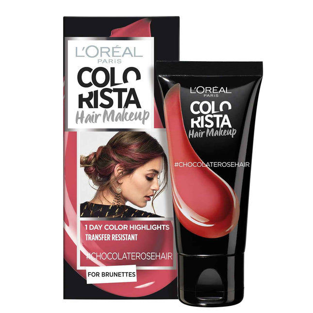 L`Oreal Paris L'Oreal Paris Colorista Hair Makeup – Semi-Permanent Hair Dye for Women, #CHOCOLATEROSEHAIR, 30 ml