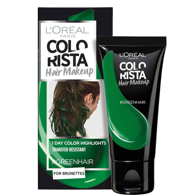 L`Oreal Paris L'Oreal Paris Colorista Hair Makeup – Semi-Permanent Hair Dye for Women, #GREENHAIR, 30 ml