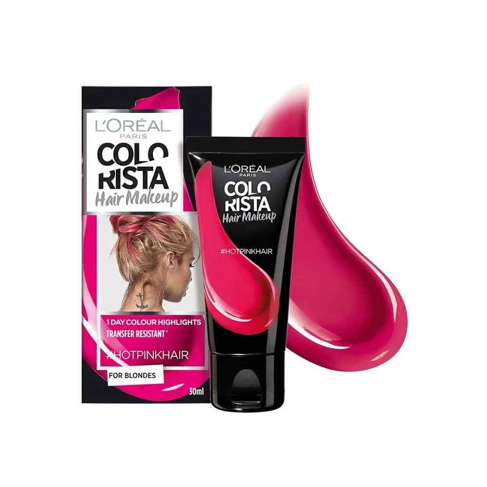 L`Oreal Paris L'Oreal Paris Colorista Hair Makeup – Semi-Permanent Hair Dye for Women, #HOTPINKHAIR, 30 ml