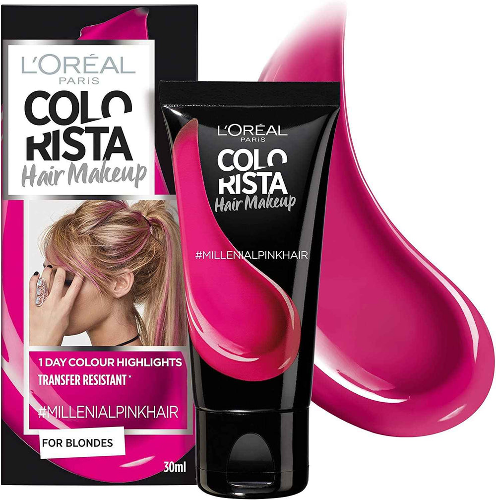 L`Oreal Paris L'Oreal Paris Colorista Hair Makeup – Semi-Permanent Hair Dye for Women, #MILLENIALPINK, 30 ml