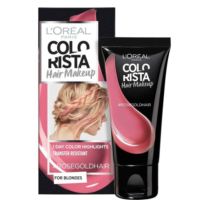 L`Oreal Paris L'Oreal Paris Colorista Hair Makeup – Semi-Permanent Hair Dye for Women, #ROSEGOLDHAIR, 30 ml