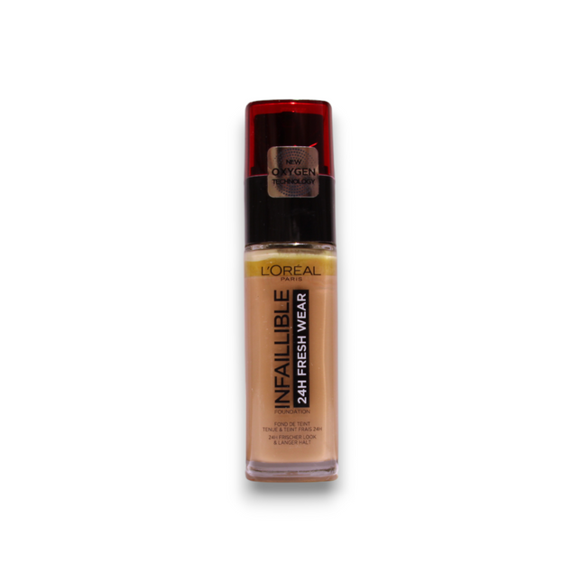 L`Oreal Paris L'Oreal Paris Infaillible 24h Fresh Wear All-Day Wear – Liquid Foundation for Women, 300, Amber, SPF 25, 30 ml