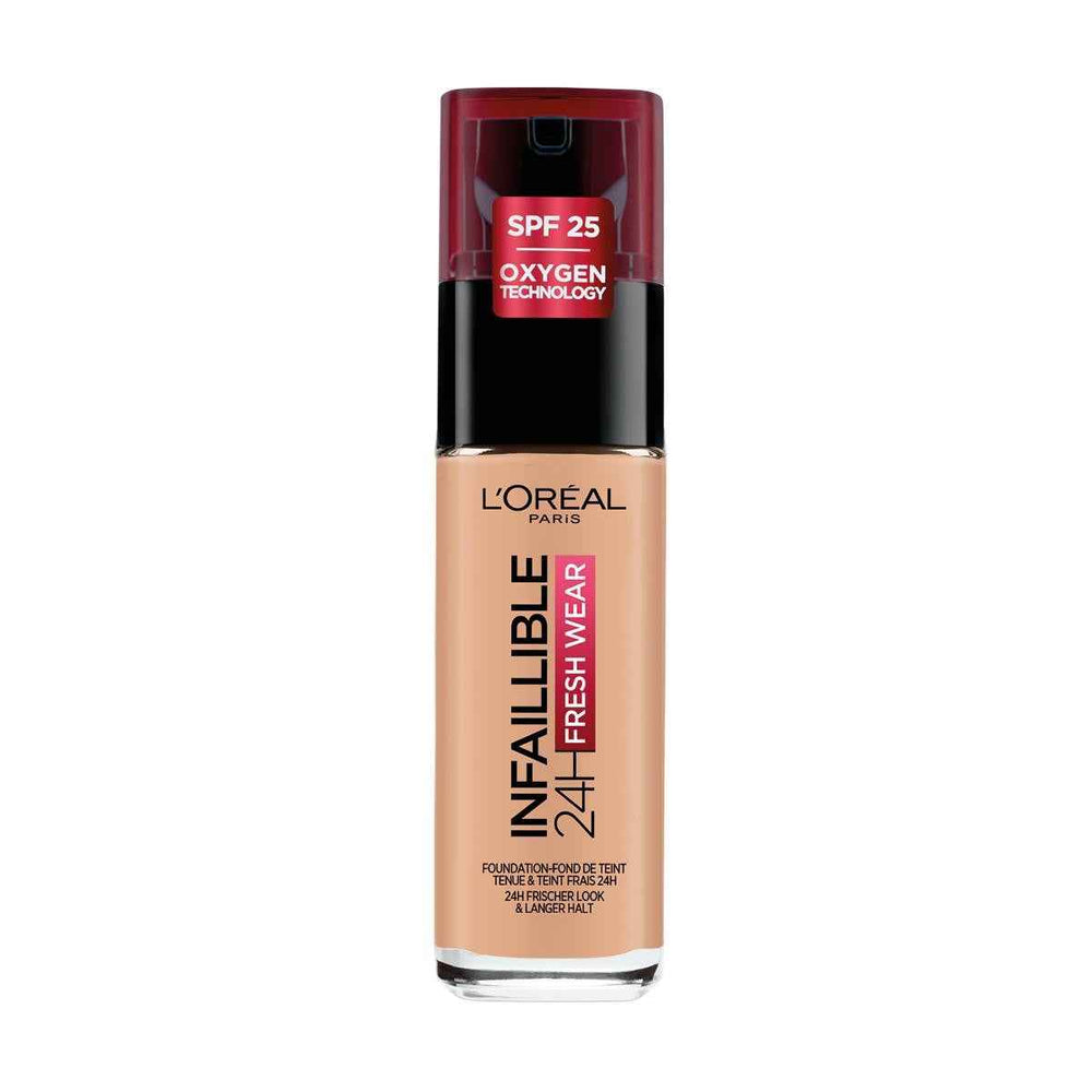 L`Oreal Paris L'Oreal Paris Infaillible 24h Fresh Wear All-Day Wear – Liquid Foundation for Women, 235, Honey, SPF 25, 30 ml
