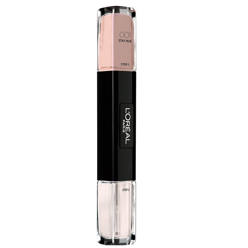L`Oreal Paris L'Oreal Paris Infallible Gel-Effect – Nail Polish 2-in-1 for Women, 001, Stay Nue, 2 x, 5 ml