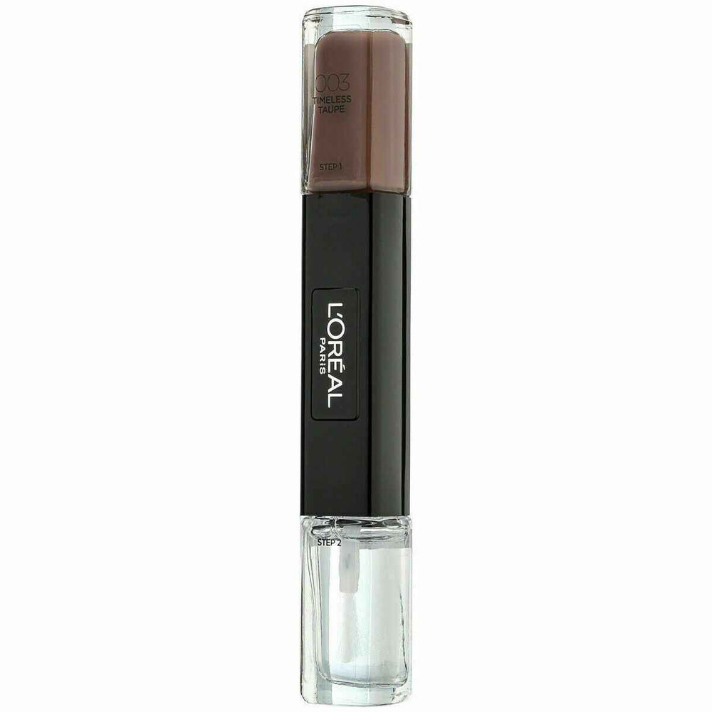 L`Oreal Paris L'Oreal Paris Infallible Gel-Effect – Nail Polish 2-in-1 for Women, 003, Timeless Taupe, 2 x, 5 ml