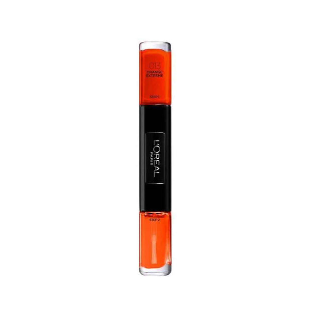 L`Oreal Paris L'Oreal Paris Infallible Gel-Effect – Nail Polish 2-in-1 for Women, 013, Orange Extreme, 2 x, 5 ml