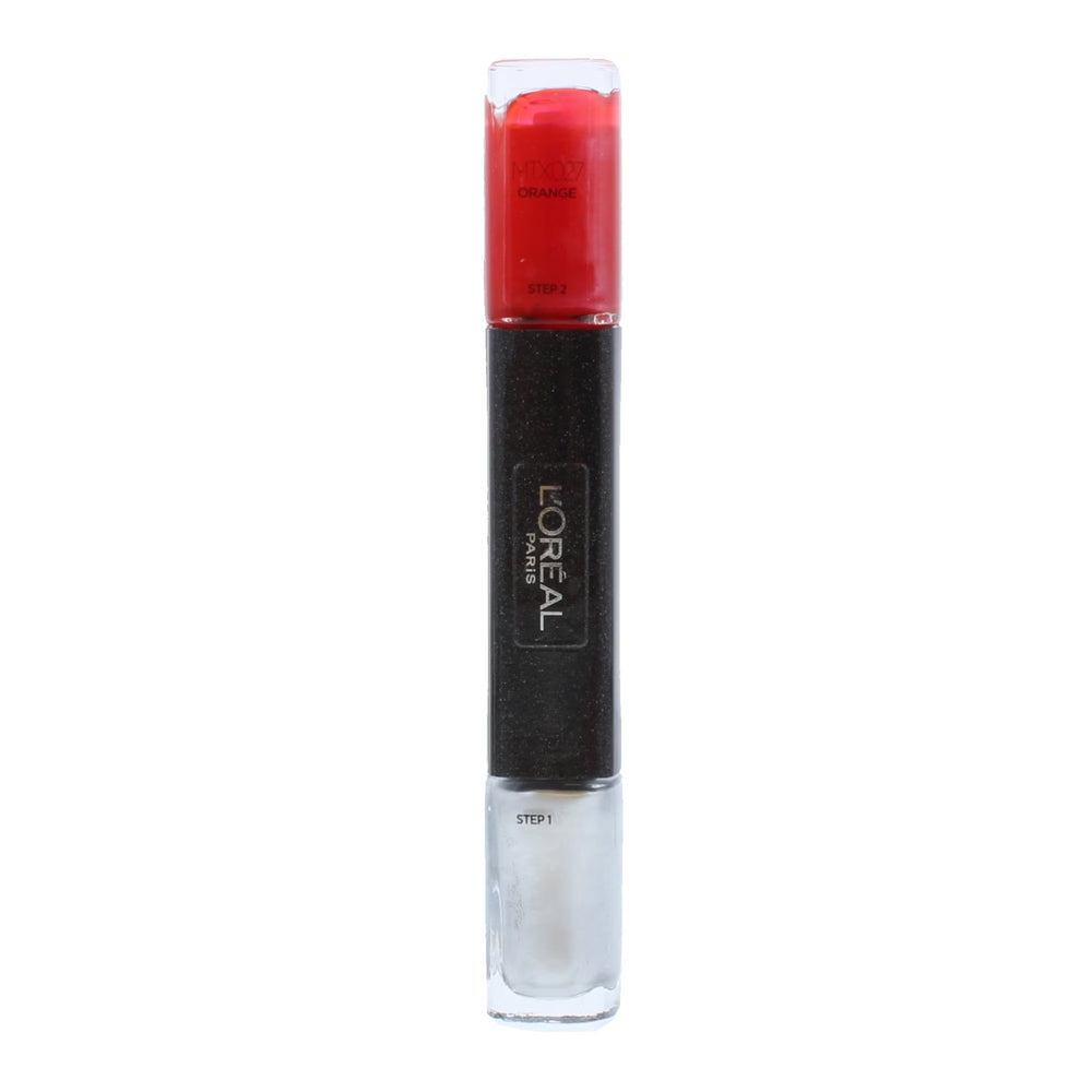 L`Oreal Paris L'Oreal Paris Infallible Gel-Effect – Nail Polish 2-in-1 for Women, MTX 027, Orange, 2 x, 5 ml