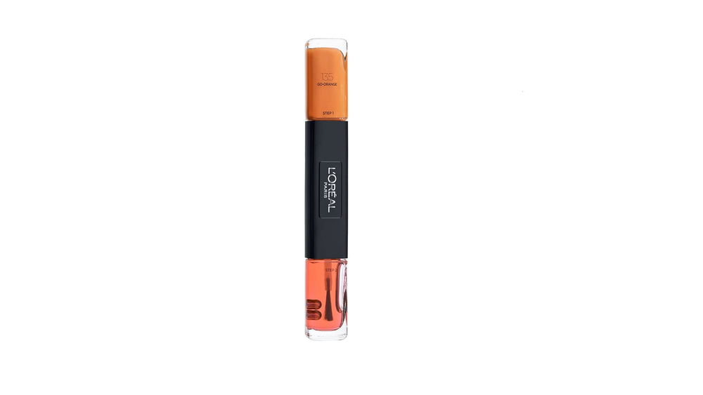 L`Oreal Paris L'Oreal Paris Infallible Gel-Effect – Nail Polish 2-in-1 for Women, 135, Go-Orange, 2 x, 5 ml