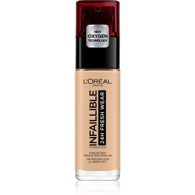 L`Oreal Paris L'Oreal Paris Infallible – Liquid Foundation for Women, 125 Natural Rose, SPF 25, 30 ml