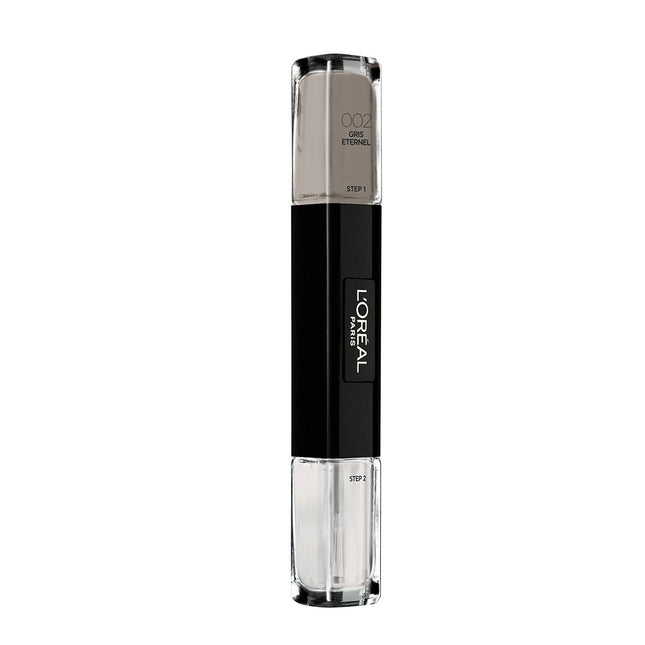 L`Oreal Paris L'Oreal Paris Infallible – Nail Polish 2-in-1 for Women, 002, Gris Eternel, 2 x, 5 ml