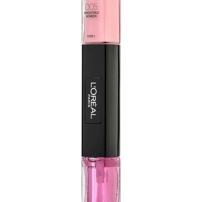 L`Oreal Paris L'Oreal Paris Infallible – Nail Polish 2-in-1 for Women, 005, Irresistible Bonbon, 2 x, 5 ml