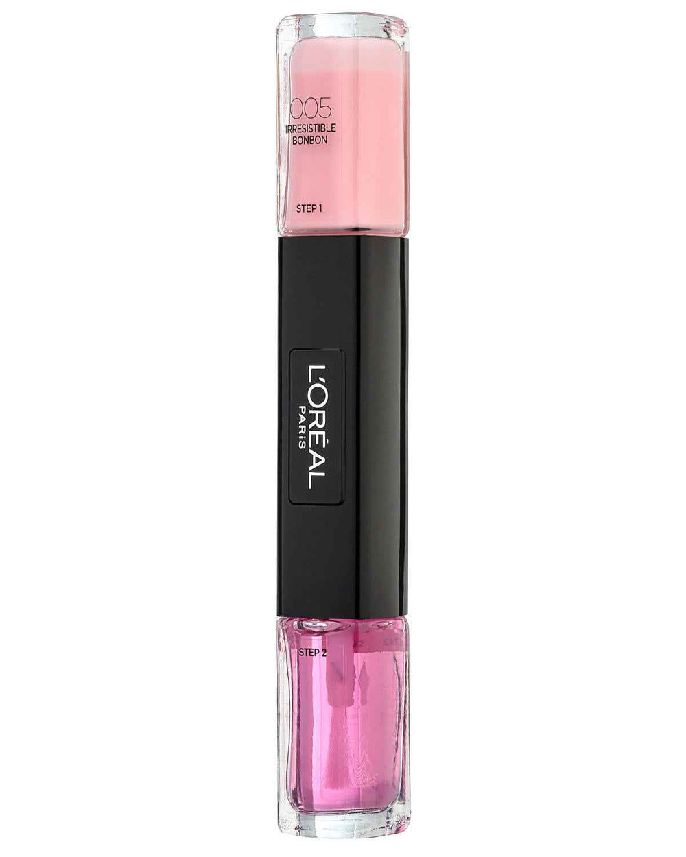 L`Oreal Paris L'Oreal Paris Infallible – Nail Polish 2-in-1 for Women, 005, Irresistible Bonbon, 2 x, 5 ml