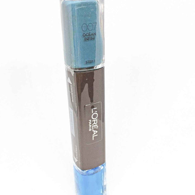 L`Oreal Paris L'Oreal Paris Infallible – Nail Polish 2-in-1 for Women, 007, Ocean Infinit, 2 x, 5 ml
