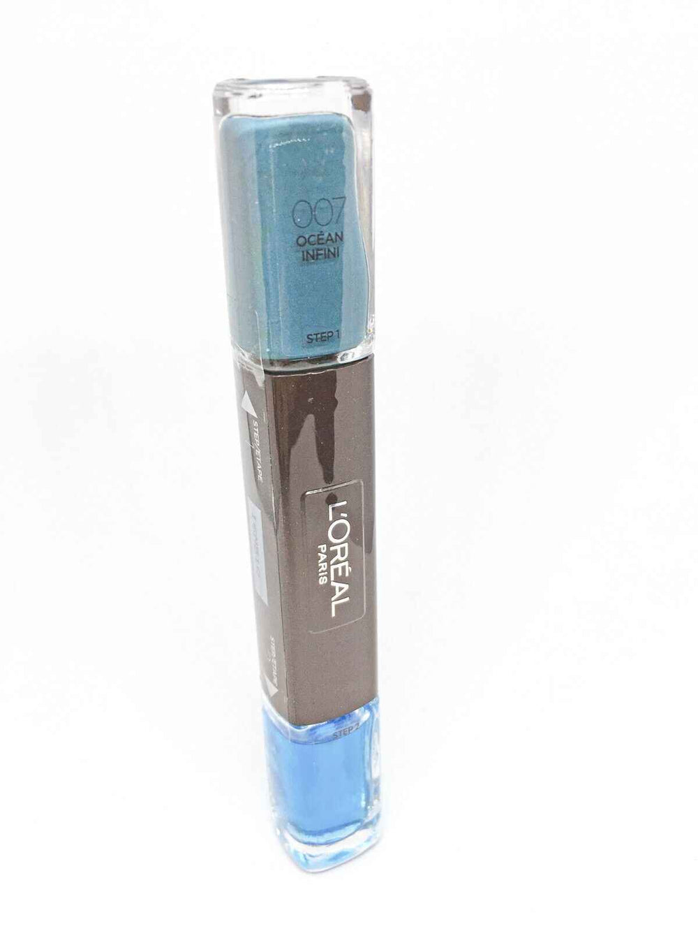 L`Oreal Paris L'Oreal Paris Infallible – Nail Polish 2-in-1 for Women, 007, Ocean Infinit, 2 x, 5 ml
