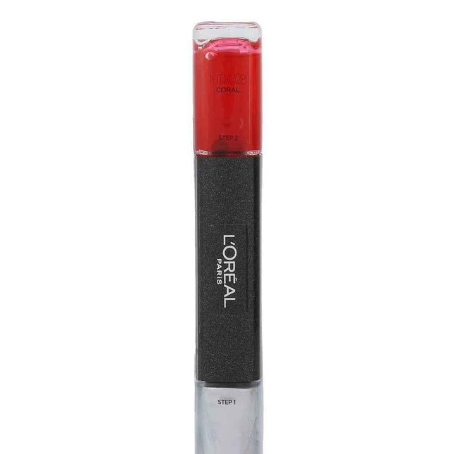 L`Oreal Paris L'Oreal Paris Infallible – Nail Polish 2-in-1 for Women, MTX 028, Coral, 2 x, 5 ml