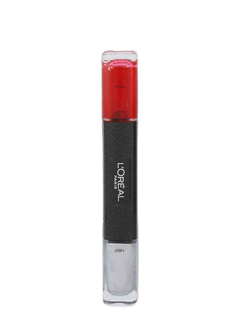 L`Oreal Paris L'Oreal Paris Infallible – Nail Polish 2-in-1 for Women, MTX 028, Coral, 2 x, 5 ml