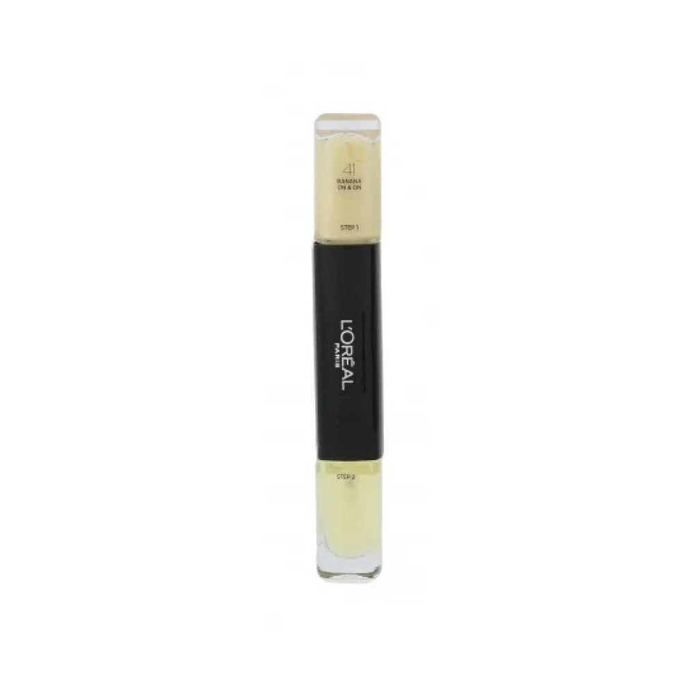 L`Oreal Paris L'Oreal Paris Infallible – Nail Polish 2-in-1 for Women, 041, Banana On 8 On, 2 x, 5 ml