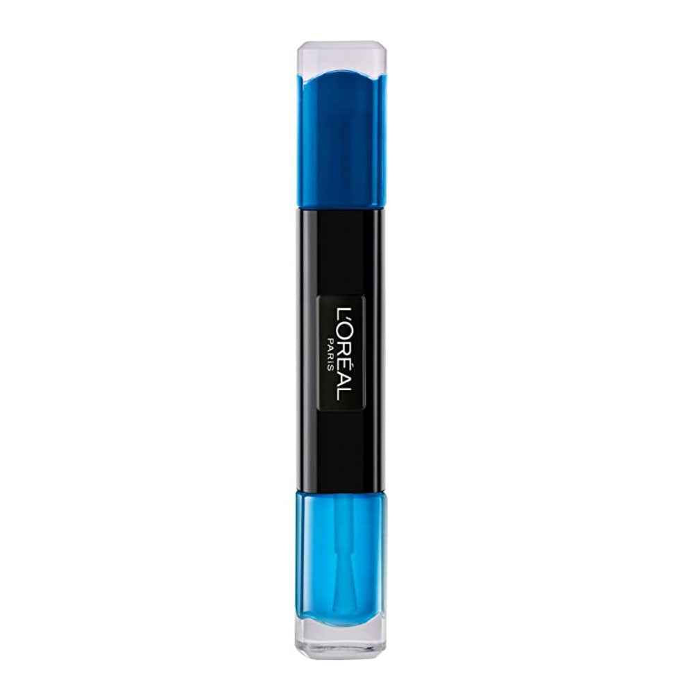 L`Oreal Paris L'Oreal Paris Infallible – Nail Polish 2-in-1 for Women, 133, Blue Pallet, 2 x, 5 ml