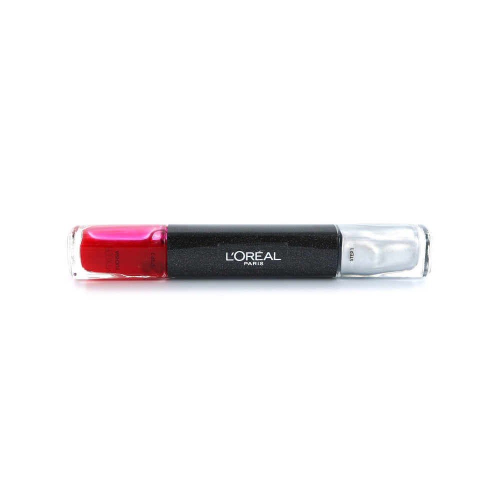 L`Oreal Paris L'Oreal Paris Infallible – Nail Polish 2-in-1 for Women, MTX 026, Fuschia, 2 x, 5 ml