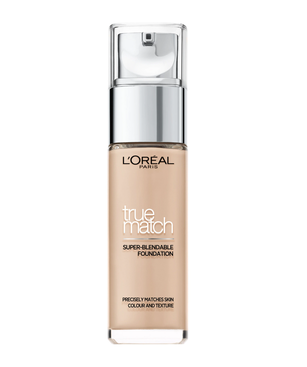L`Oreal Paris L'Oreal Paris True Match Natural Finish – Liquid Foundation for Women, 1R1C, Rose Ivory, SPF 17, 30 ml