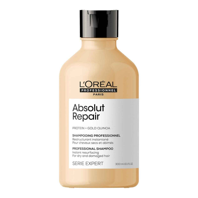 L`Oreal Professionnel L'Oreal Professionnel Serie Expert Absolut Repair Protein + Gold Quinoa – Hair Shampoo for Women, Instant Resurfacing, 300 ml