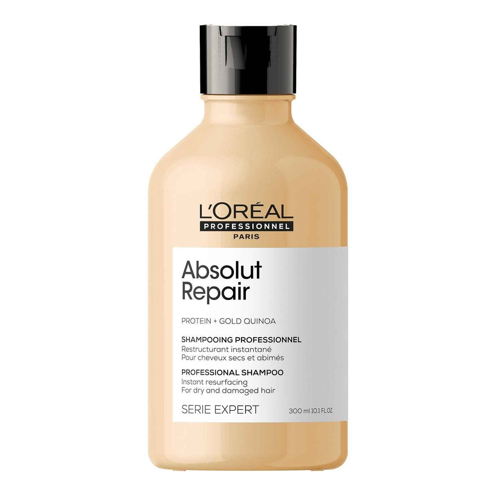 L`Oreal Professionnel L'Oreal Professionnel Serie Expert Absolut Repair Protein + Gold Quinoa – Hair Shampoo for Women, Instant Resurfacing, 300 ml