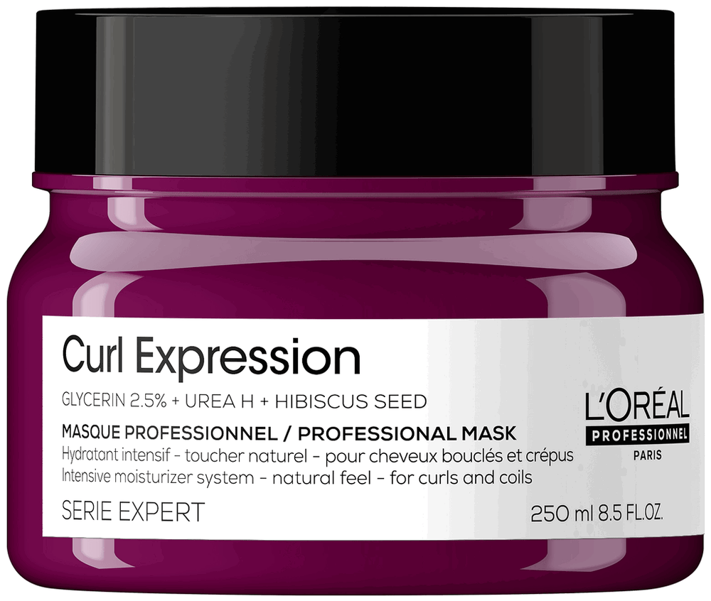 L`Oreal Professionnel L'Oreal Professionnel Serie Expert Curl Expression Glycerin2.5% + Urea H + Hibiscus Seed – Hair Treatment Cream Mask for Women, Intense Moisturizing, 250 ml