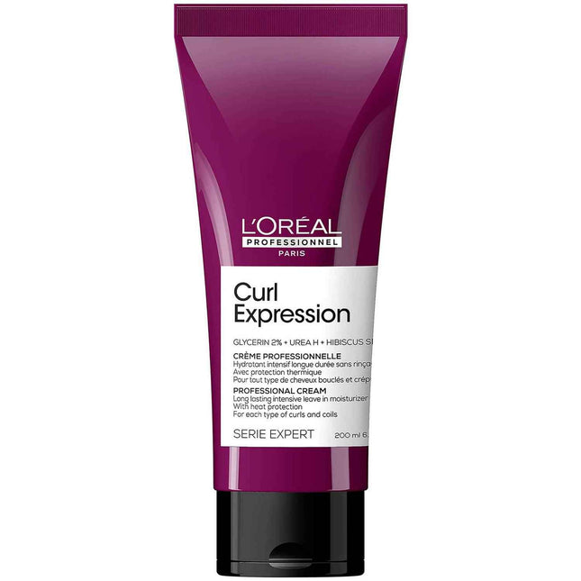 L`Oreal Professionnel L'Oreal Professionnel Serie Expert Curl Expression Glycerin2% + Urea H + Hibiscus Seed – Hair Leave-In Cream Treatment for Women, Intense Moisturizing, 200 ml