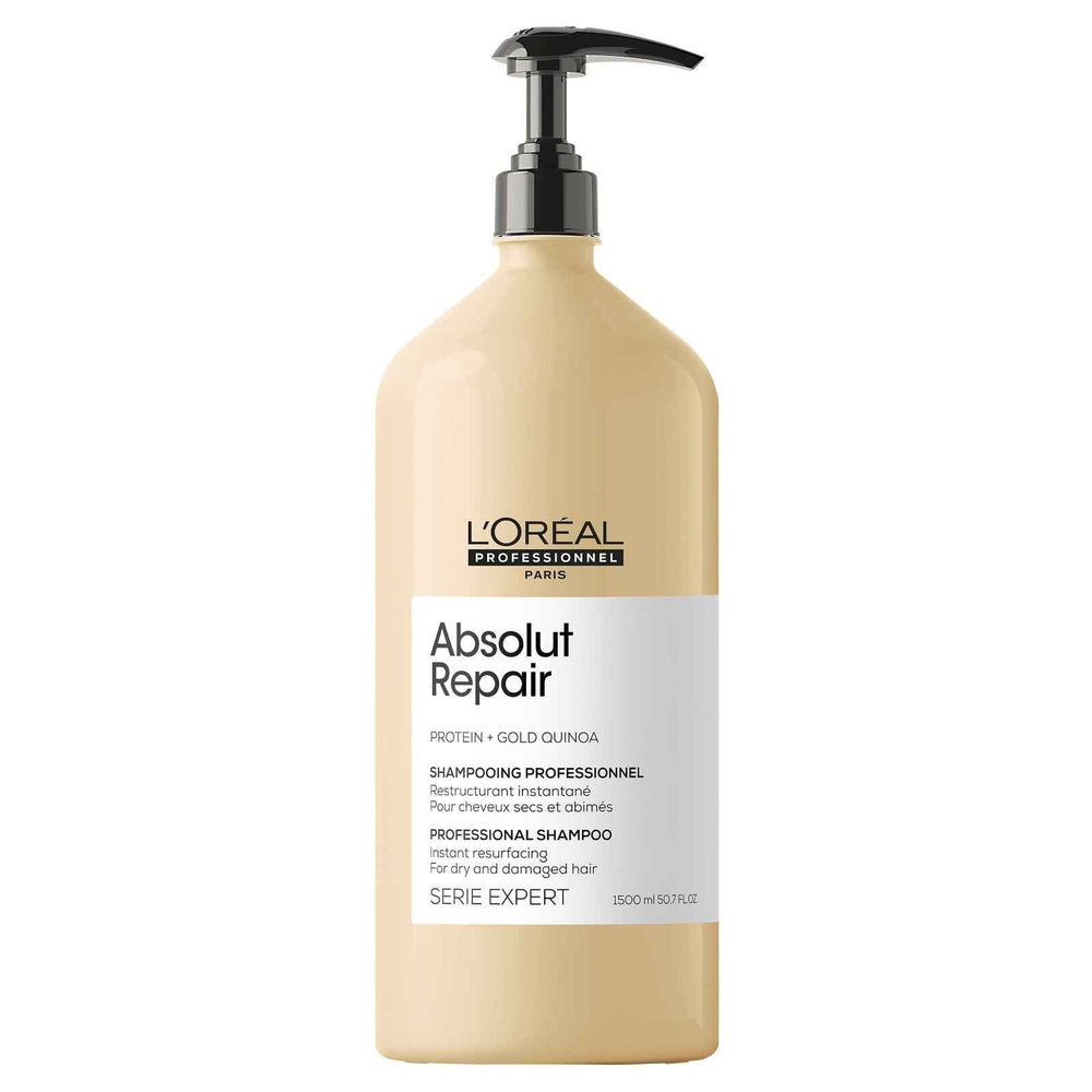 L`Oreal Professionnel L'Oreal Professionnel Serie Expert Absolut Repair Protein + Gold Quinoa – Hair Shampoo for Women, Instant Resurfacing, 1500 ml