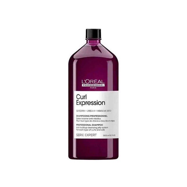 L`Oreal Professionnel L'Oreal Professionnel Serie Expert Curl Expression Glycerin + Urea H + Hibiscus Seed – Hair Shampoo for Women, Clarifying, 1500 ml