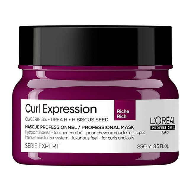 L`Oreal Professionnel L'Oreal Professionnel Serie Expert Curl Expression Rich Glycerin3% + Urea H + Hibiscus Seed – Hair Treatment Cream Mask for Women, Intense Moisturizing, 250 ml