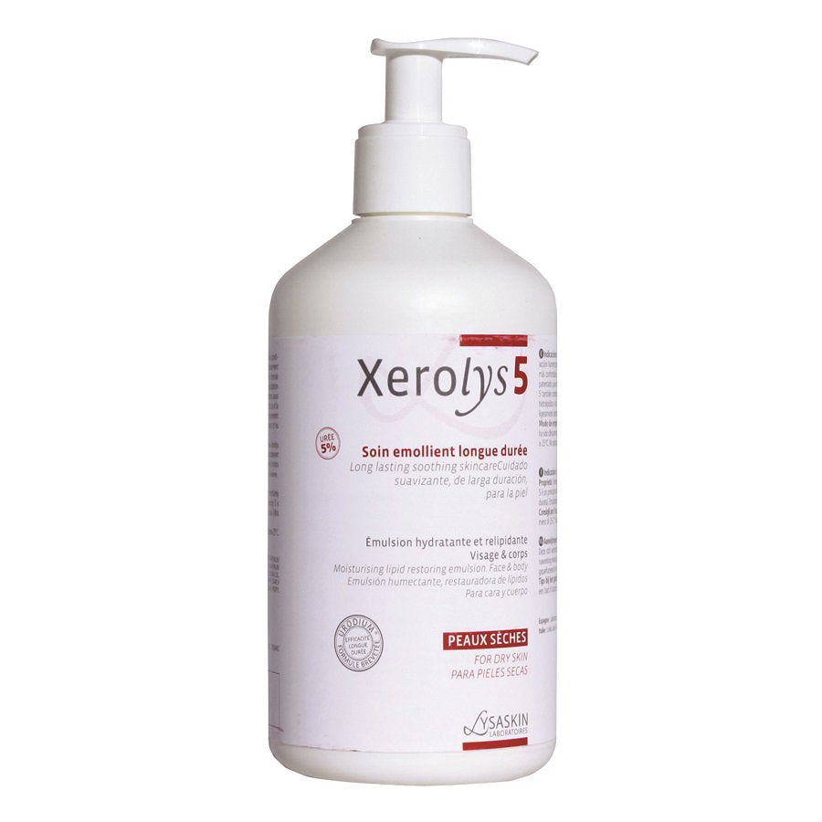 Lab Lysaskin Xerolys 5 Protects & Hydrates – Body Emulsion Unisex, For Face & Body, 500 ml