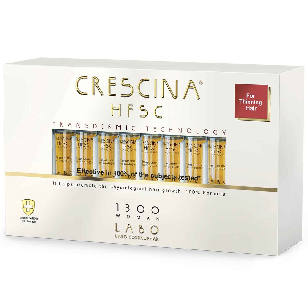 Labo Suisse Crescina Transdermic HFSC 1300 For Growth Stimulation – Ampoules Treatment Serum for Women, For Scalp, 20 pcs, 3.5 ml