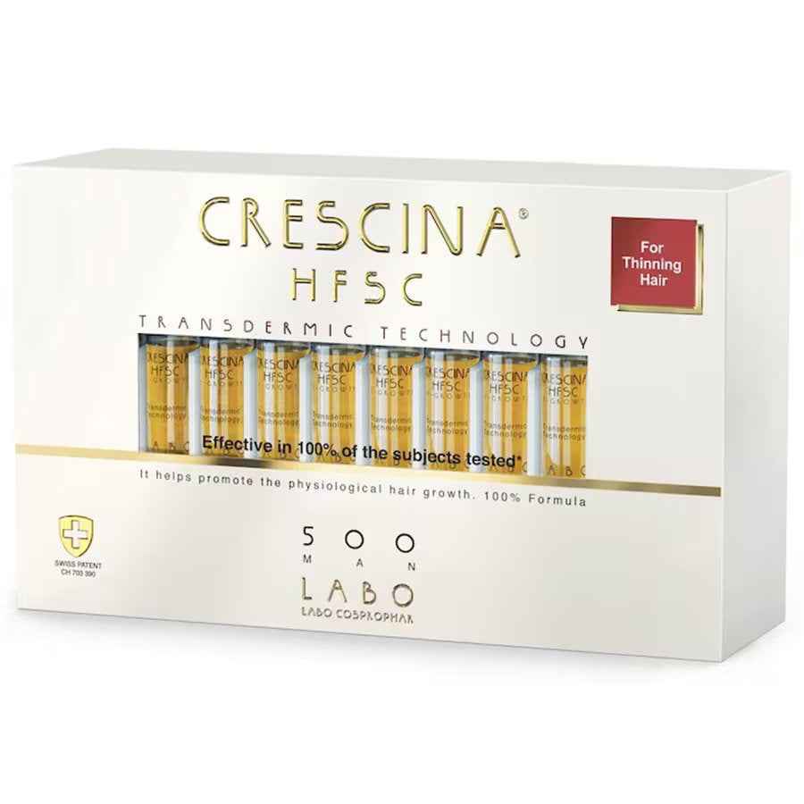 Labo Suisse Crescina Transdermic HFSC 500 For Growth Stimulation – Ampoules Treatment Serum for Men, For Scalp, 20 pcs, 3.5 ml