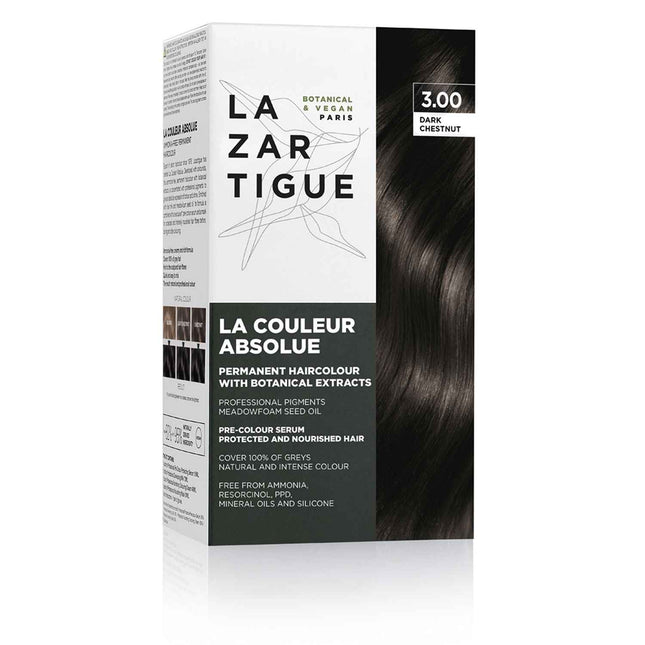 Lazartigue La Couleur Absolue – Permanent Hair Dye for Women, 3.00 Dark Chestnut, 143 ml