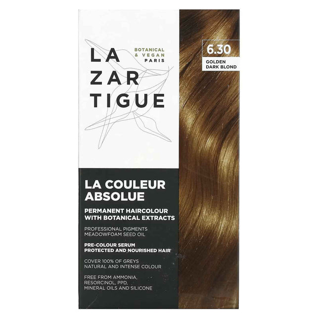 Lazartigue La Couleur Absolue – Permanent Hair Dye for Women, 6.30 Golden Dark Blond, 143 ml