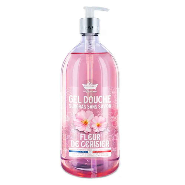 Les Petites Bains de Provence Cherry Blossom – Shower Gel for Women, For Sensitive Skin, 1000 ml