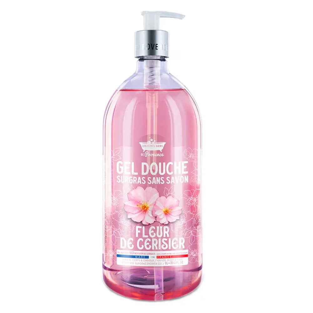 Les Petites Bains de Provence Cherry Blossom – Shower Gel for Women, For Sensitive Skin, 1000 ml