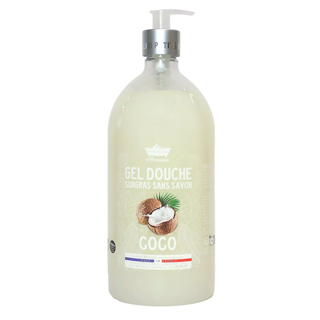 Les Petites Bains de Provence Coconut – Shower Gel for Women, For Sensitive Skin, 1000 ml