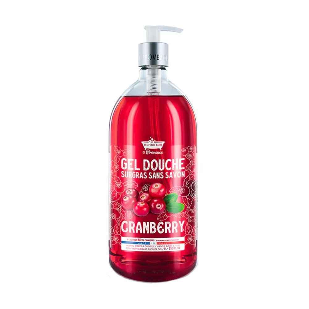 Les Petites Bains de Provence Cranberry – Shower Gel for Women, For Sensitive Skin, 1000 ml