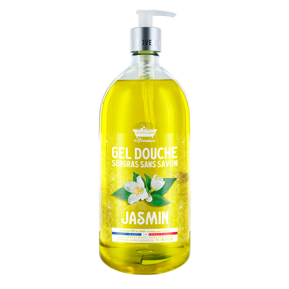 Les Petites Bains de Provence Jasmine – Shower Gel for Women, For Sensitive Skin, 1000 ml