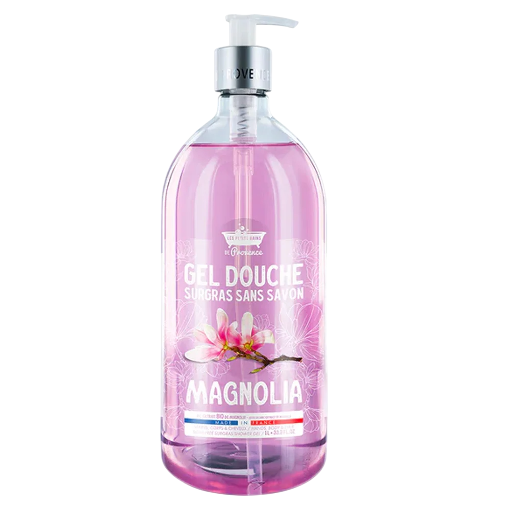 Les Petites Bains de Provence Magnolia – Shower Gel for Women, For Body, Face & Hair, For Sensitive Skin, 1000 ml