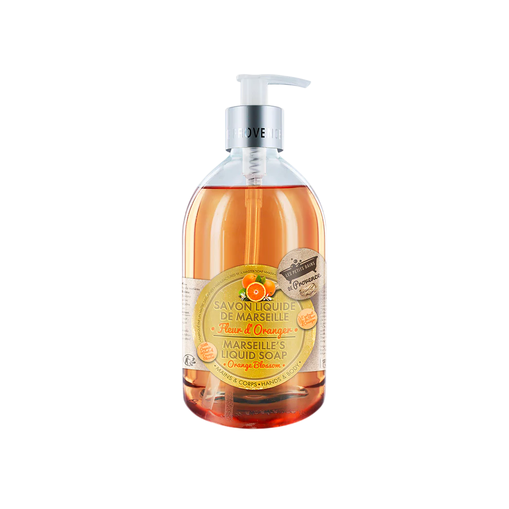 Les Petites Bains de Provence Marseille Orange Blassom – Liquid Soap Unisex, For Hands & Body, 500 ml