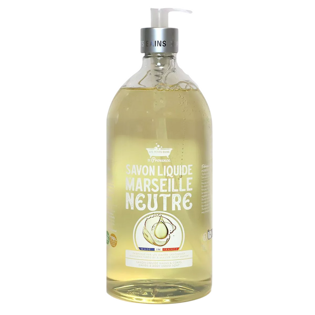 Les Petites Bains de Provence Neutre – Shower Gel for Women, For Sensitive Skin, 1000 ml